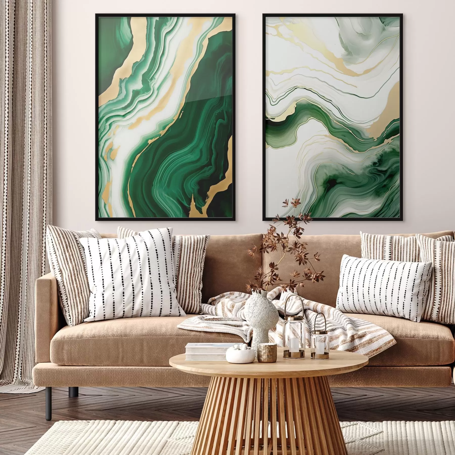 Fototapeedid Rohelise ja valge marmori tekstuurid oranžikollaste veenidega d00688