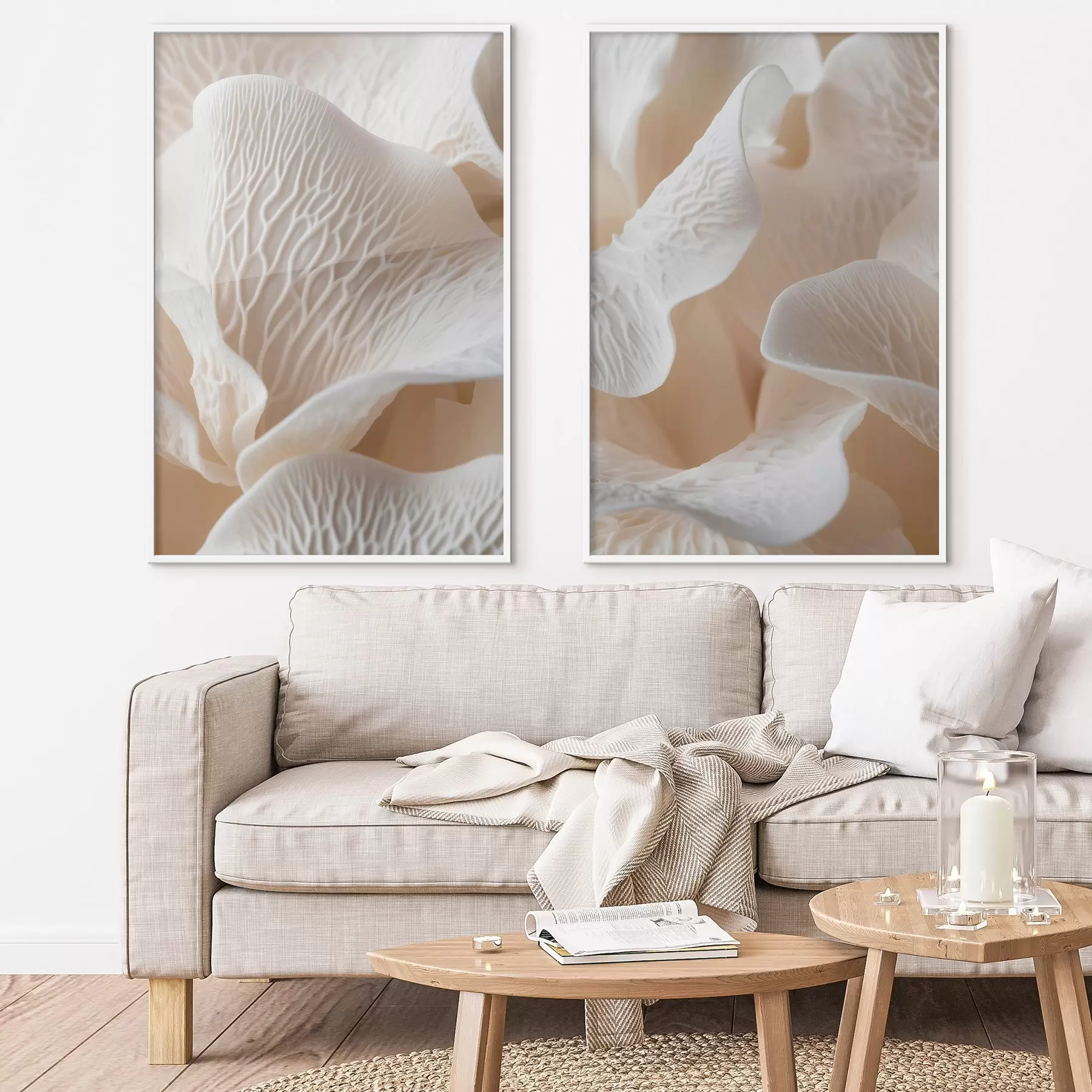 Fototapeedid beezikarva toonides veenidega kroonlehed d00697