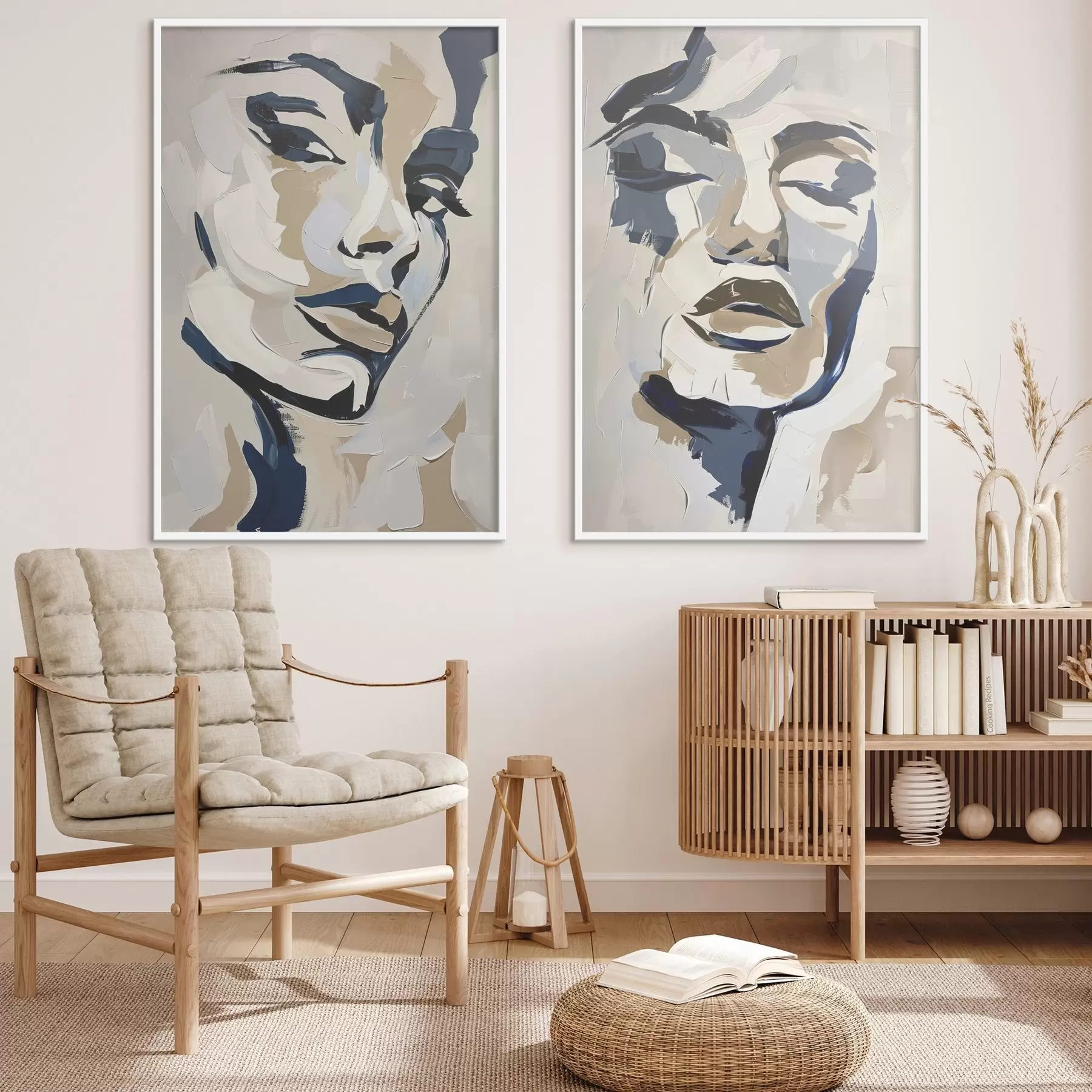 Fototapeedid Abstraktsed naiste näod imiteerivate pintslitõmmetega d00713