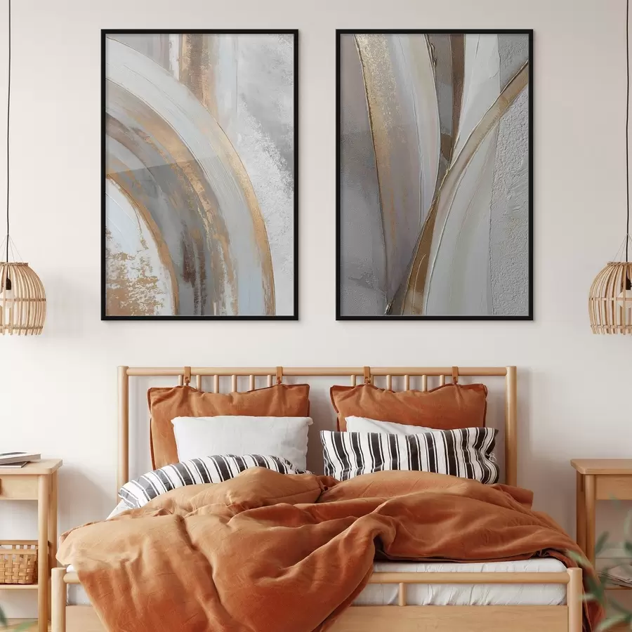 Fototapeedid Abstraktsed hallid ja kollased kaared modernses stiilis d00749