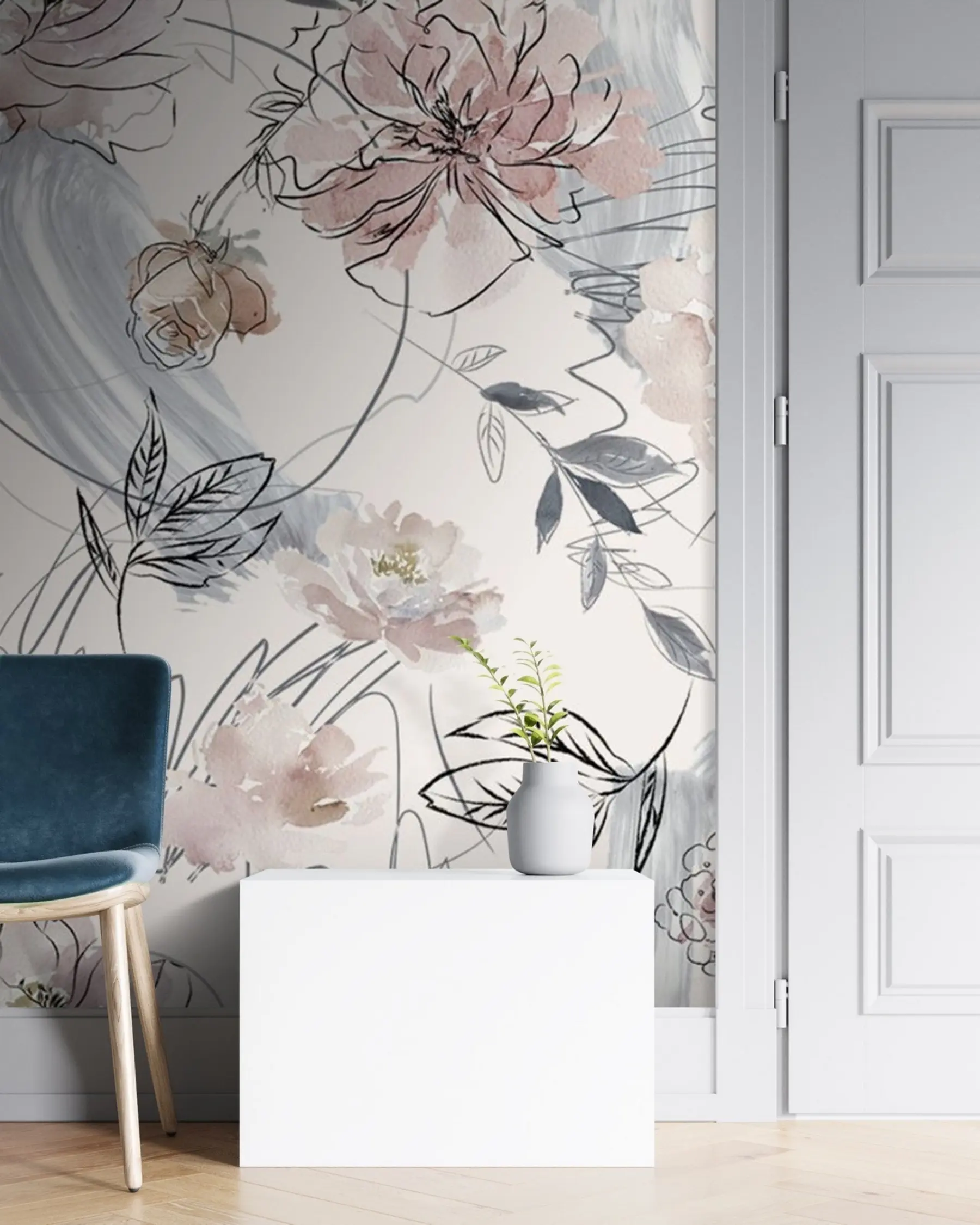 Fototapeedid Akvarell lilled u71515