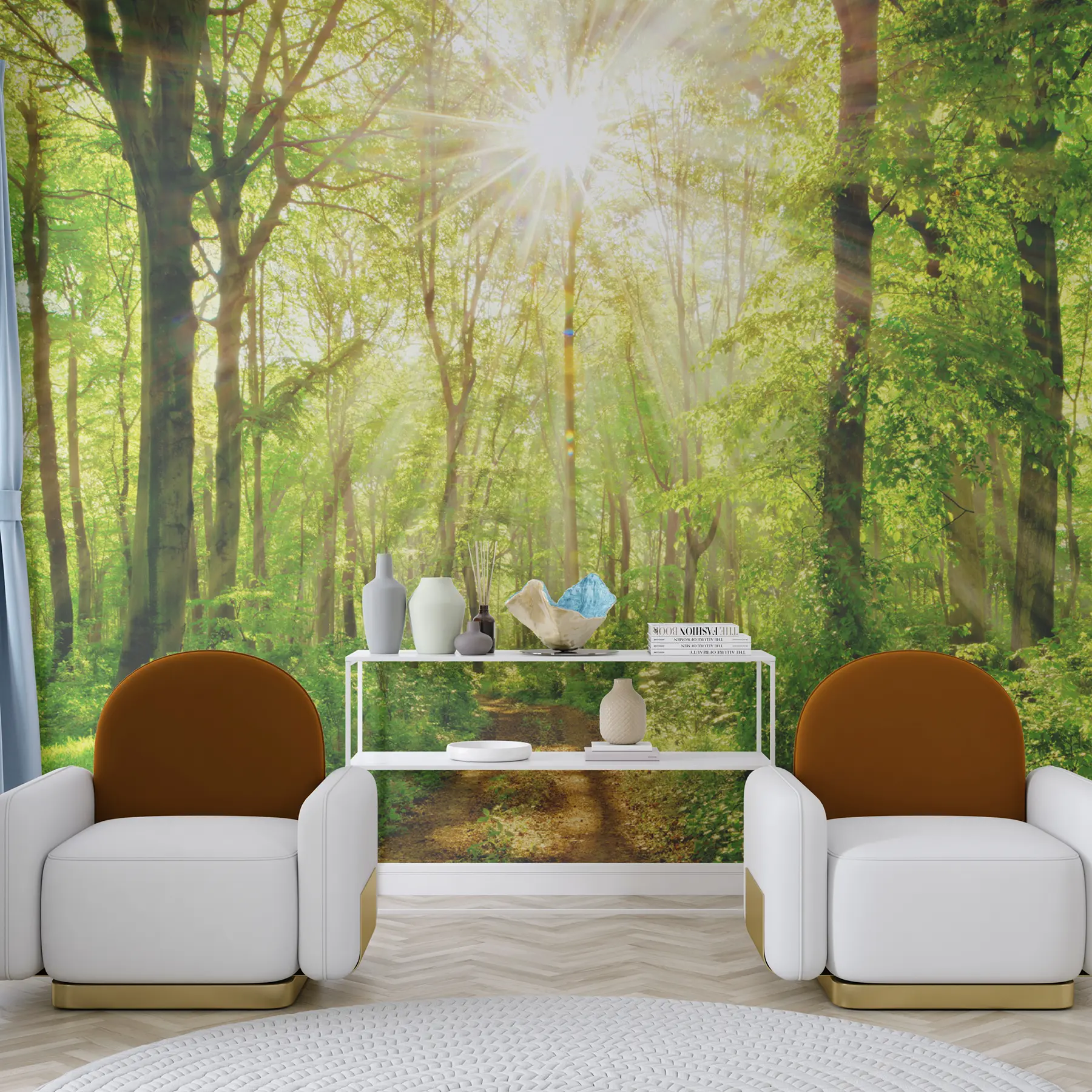 Fototapeedid Rada päikeselises metsas u22252