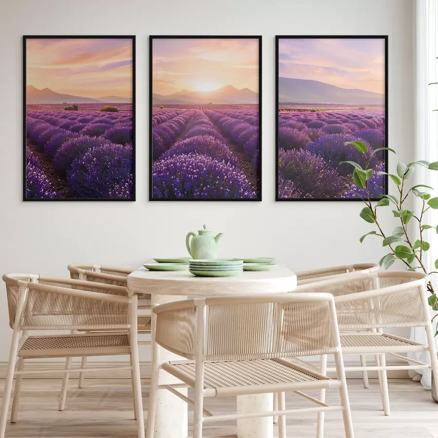 Fototapeedid Päikeseloojang lavendlipõllul d00785