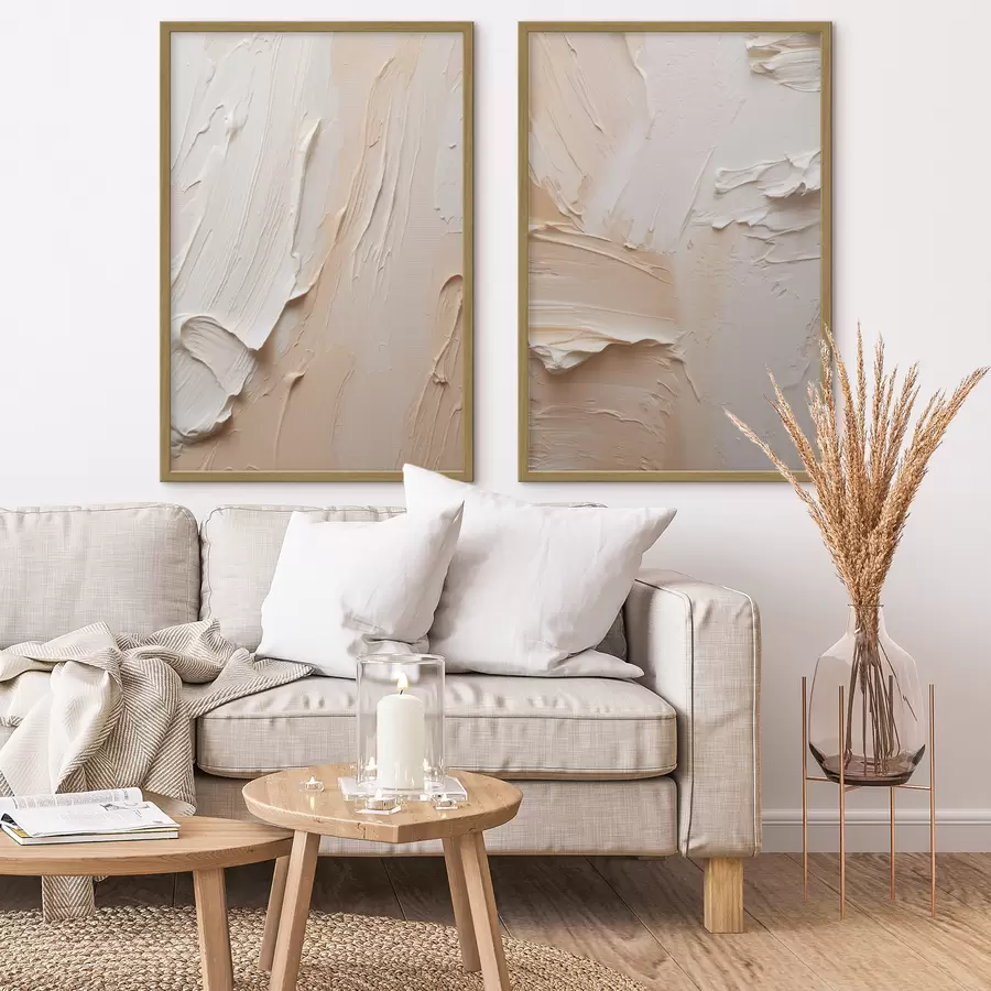 Fototapeedid Kreemjas liivane impasto-pintsli löögid d00767
