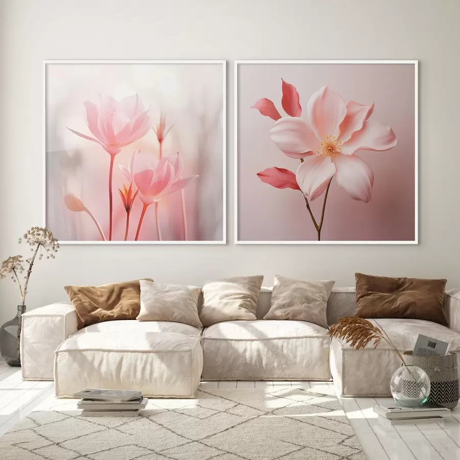 Fototapeedid Roosa lillekompositsioon modernses stiilis d00708