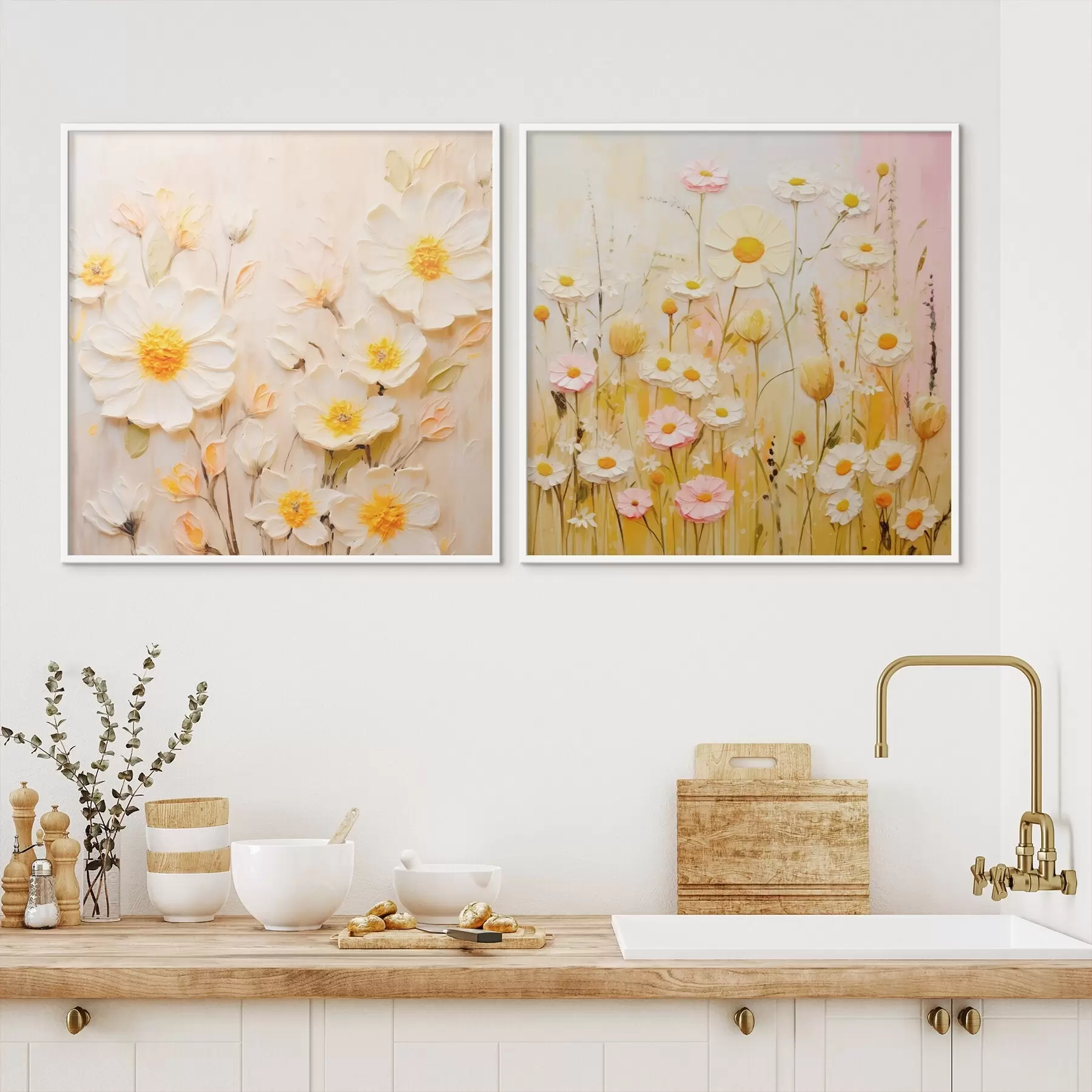 Fototapeedid Õlimaalistiilis lillede aas d00711