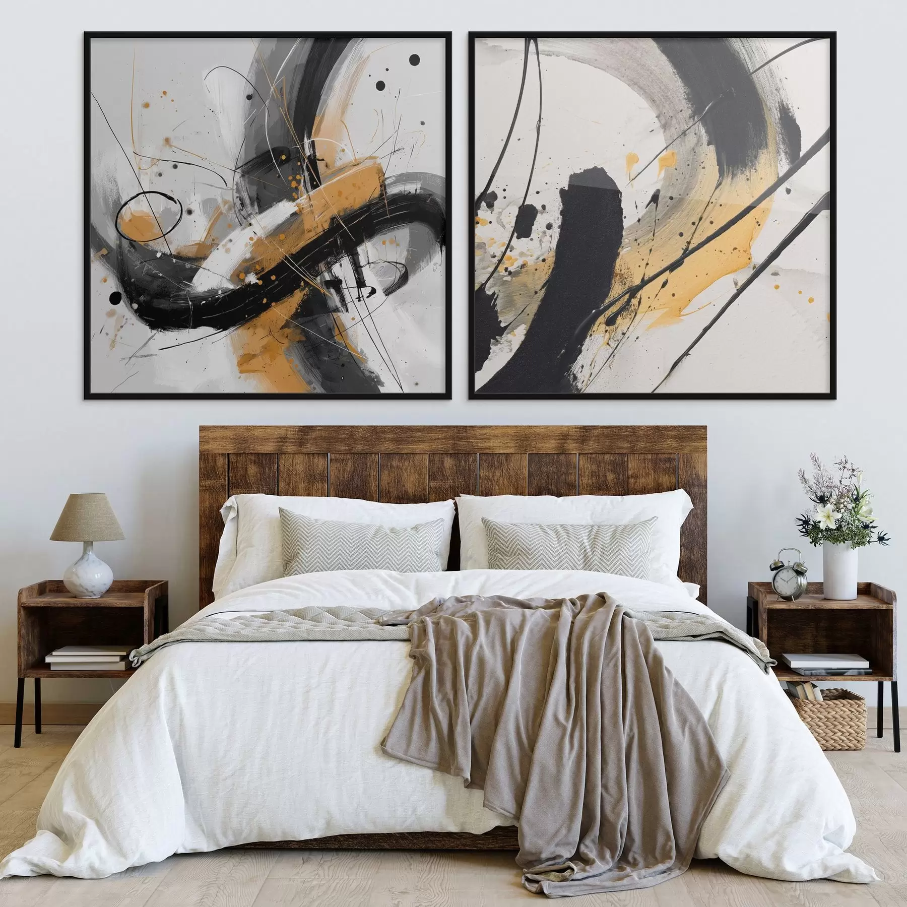 Fototapeedid Väljendus kollastes ja mustades toonides d00739