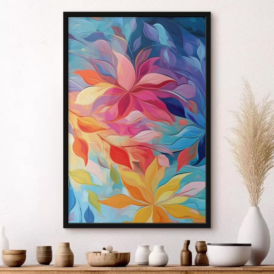 Fototapeedid Abstraktne lill, imitatsioon õlimaal f47446