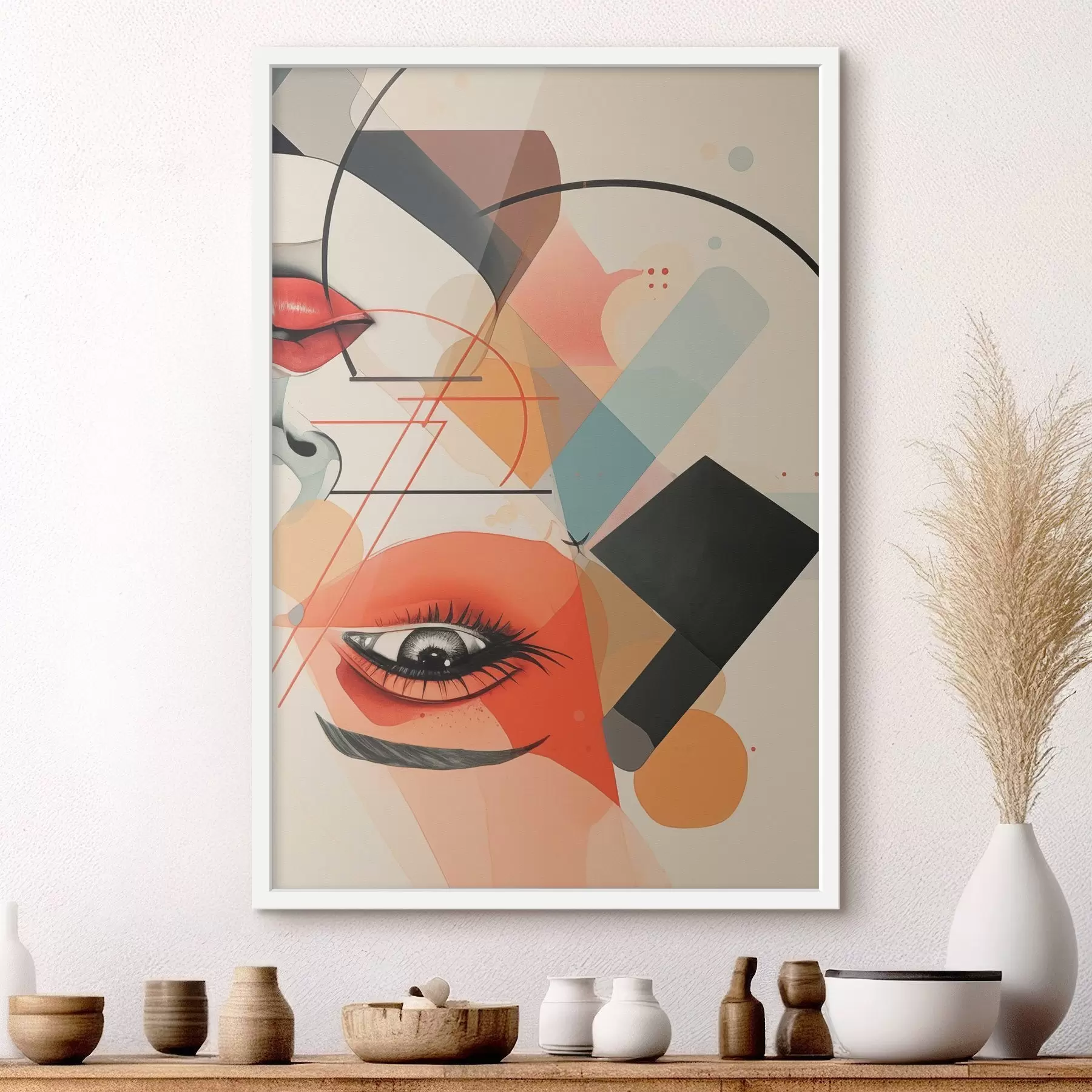 Fototapeedid Nägu ja geomeetrilised kujundid f47448