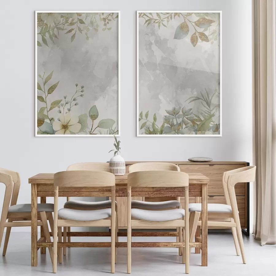 Fototapeedid Õrnad taimed helehalli taustal d01070