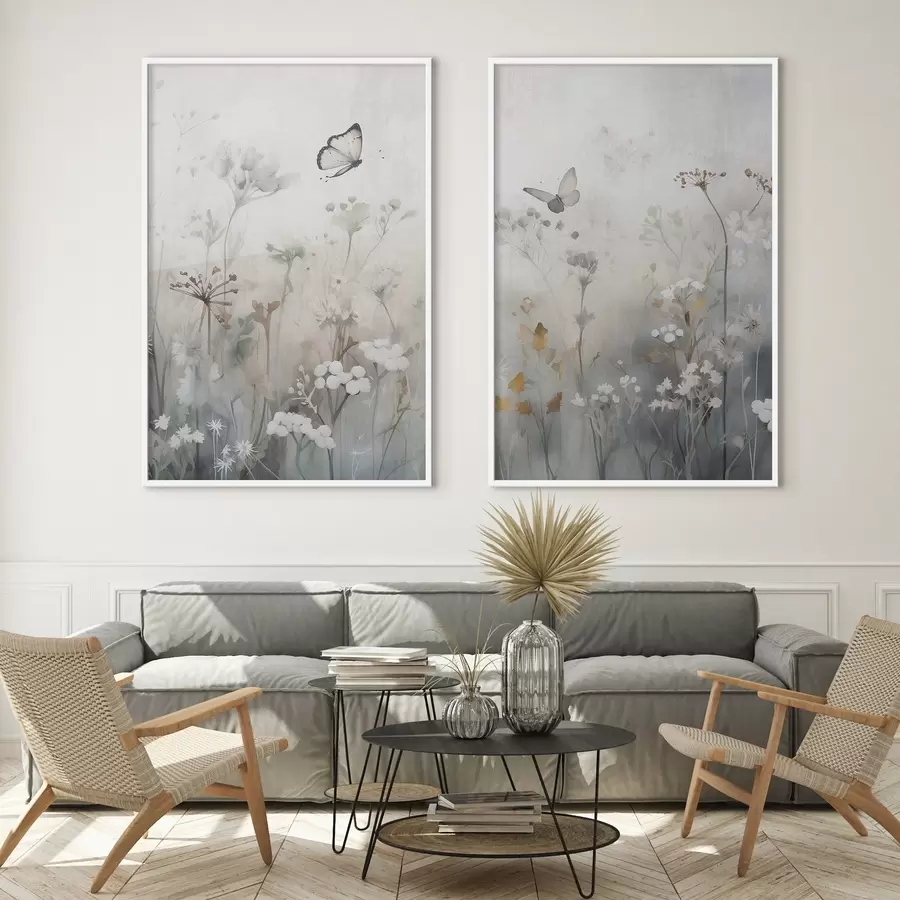 Fototapeedid Liblikad ja looduslilled d01072