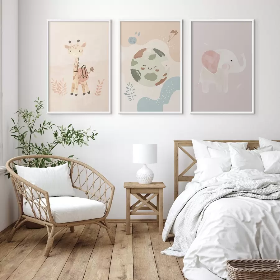 Fototapeedid Maa, kaelkirjak ja elevant d01135