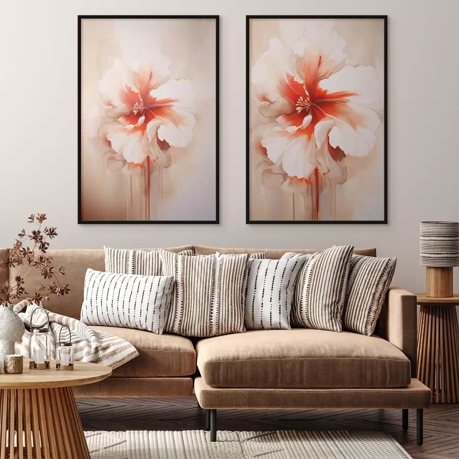 Fototapeedid Valged korallõied abstraktsel taustal, rahulik kompositsioon d01089