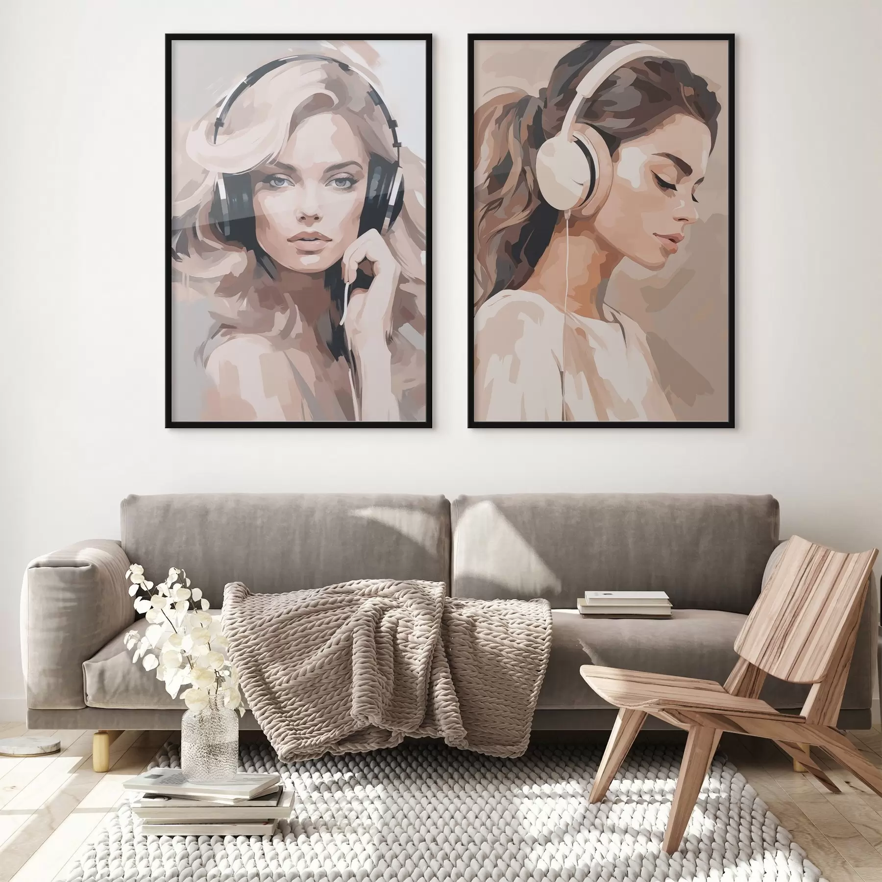 Fototapeedid Portree tüdrukust kõrvaklappidega d01192