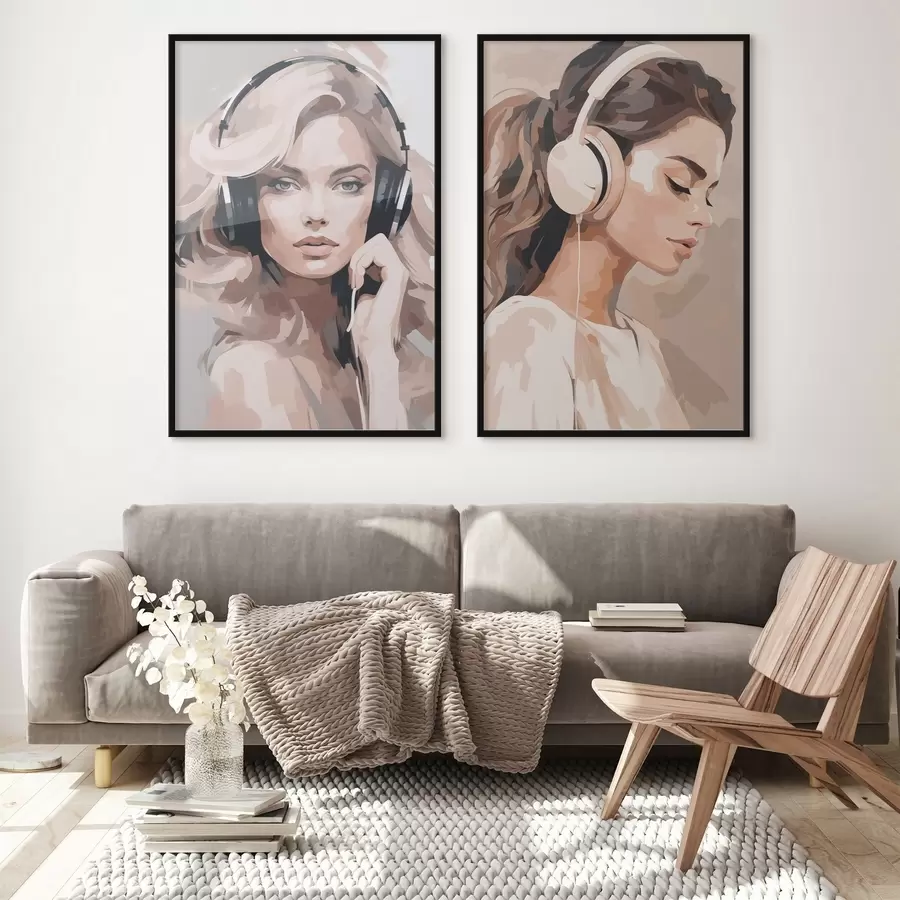 Fototapeedid Portree tüdrukust kõrvaklappidega d01192