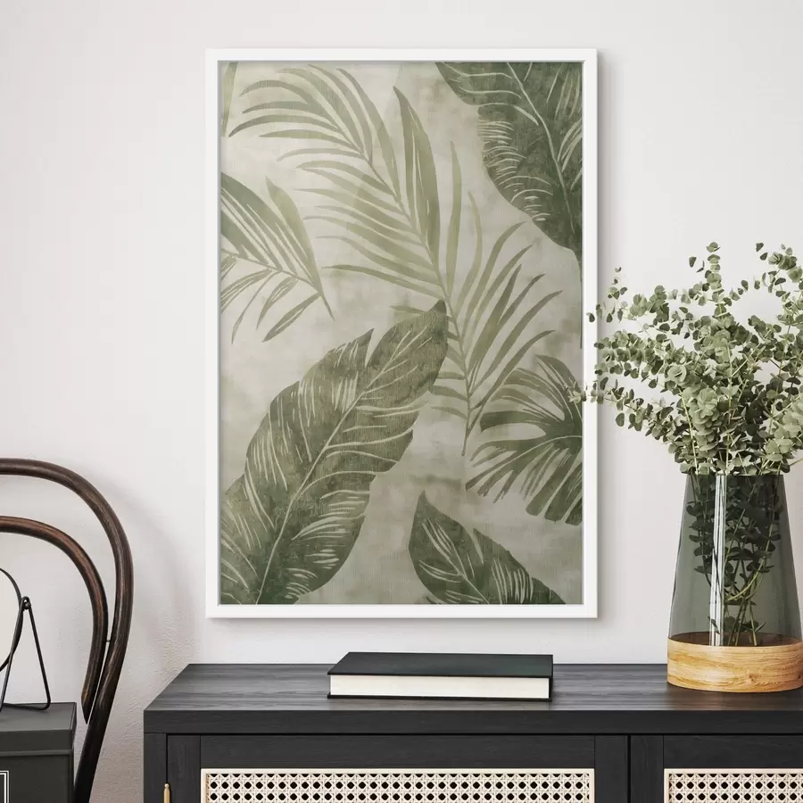 Fototapeedid Troopilised lehed, vananenud tausta imitatsioon f47631