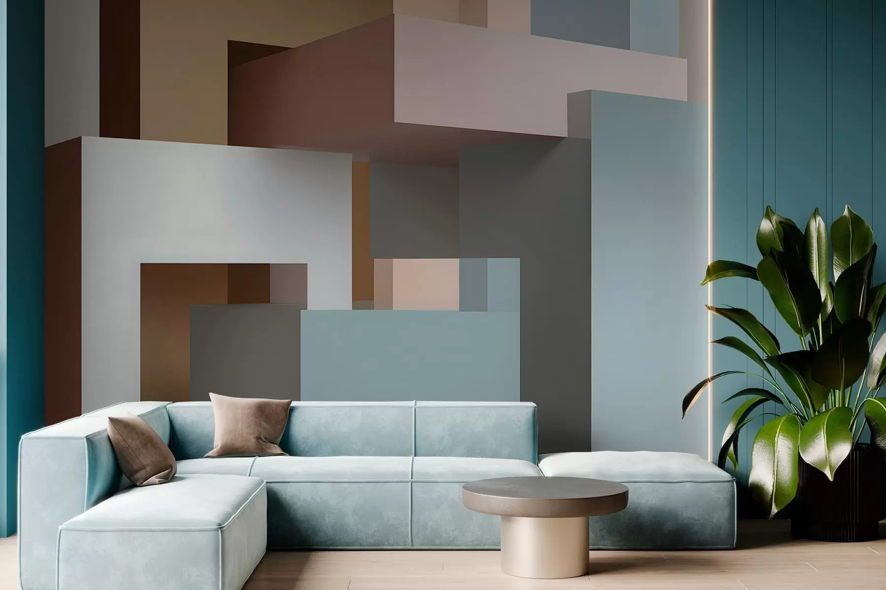 Fototapeedid abstraktne geomeetria 3D-stiilis w05065