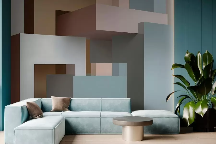 Fototapeedid abstraktne geomeetria 3D-stiilis w05065