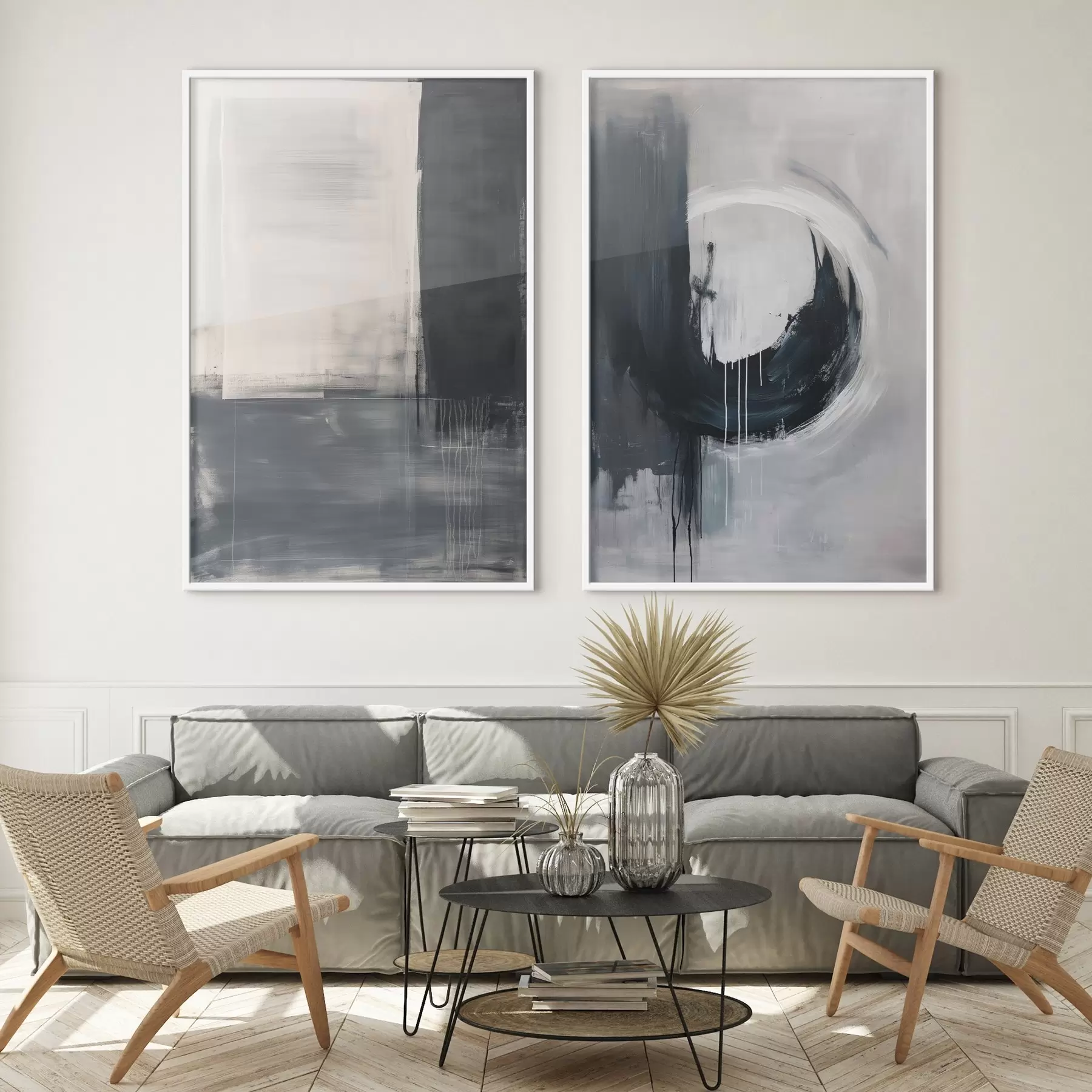 Fototapeedid Abstraktne kompositsioon must-valges toonides d01217