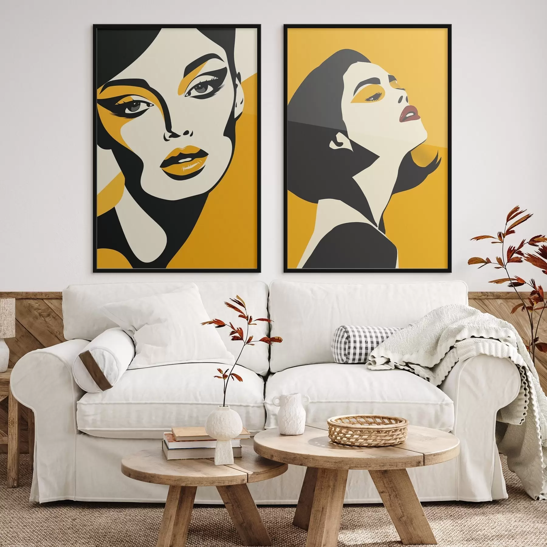 Fototapeedid Naise portree kollastes toonides d01229