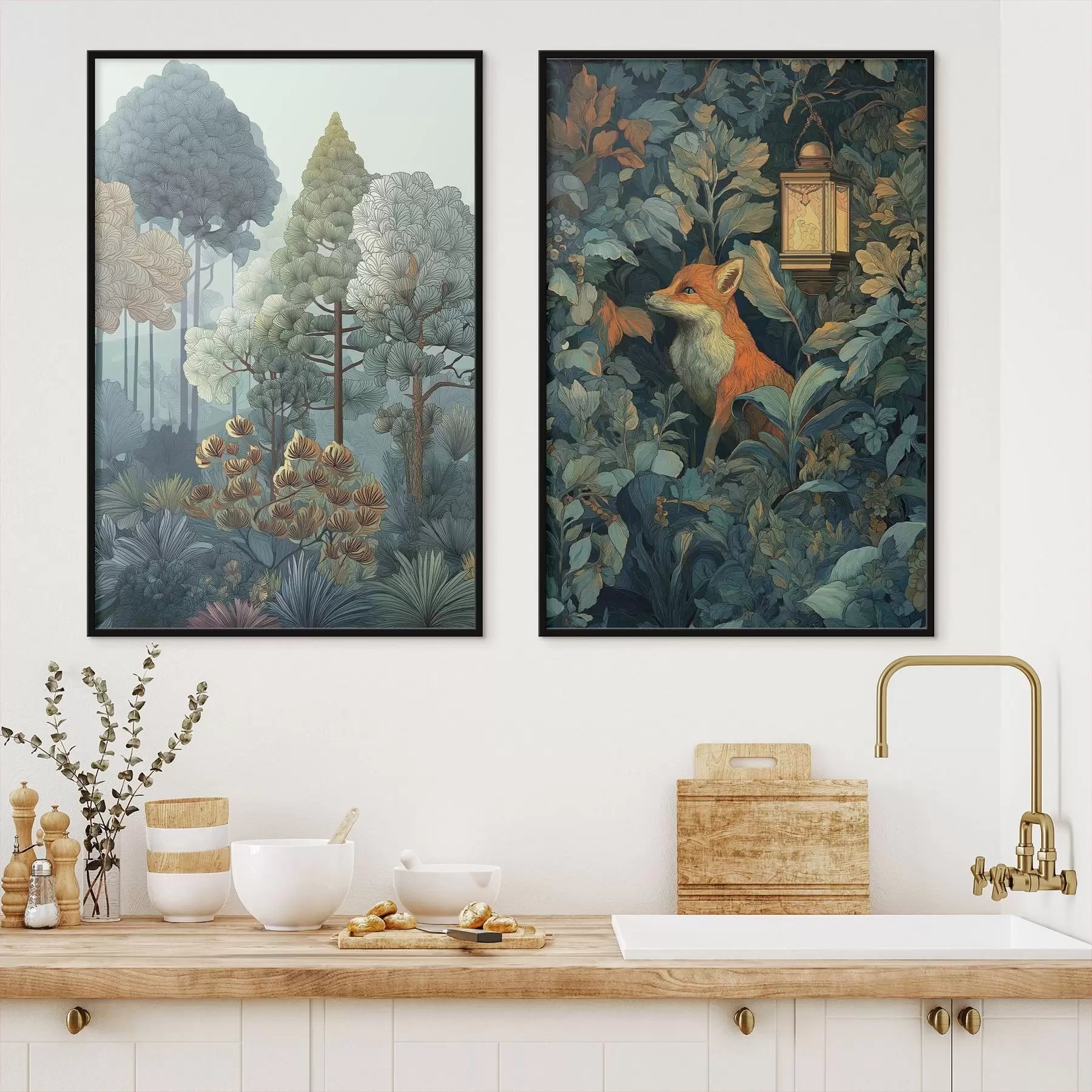 Fototapeedid Armas rebane muinasjutulises metsas d01248