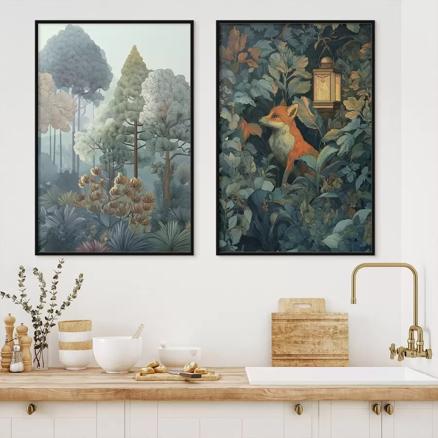 Fototapeedid Armas rebane muinasjutulises metsas d01248