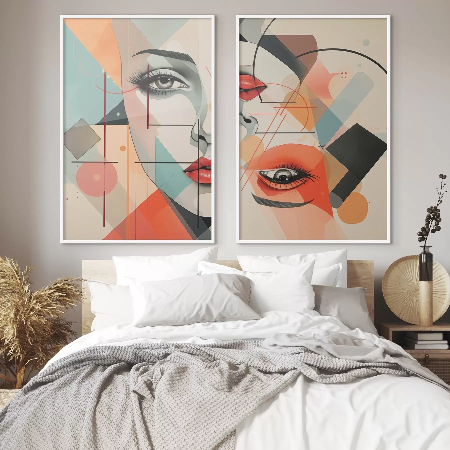 Fototapeedid Nägu ja geomeetrilised kujundid d01253