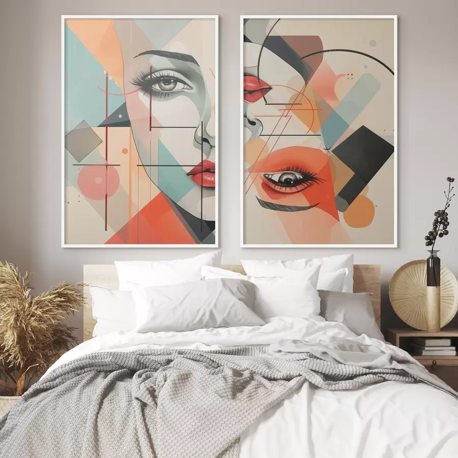 Fototapeedid Nägu ja geomeetrilised kujundid d01253