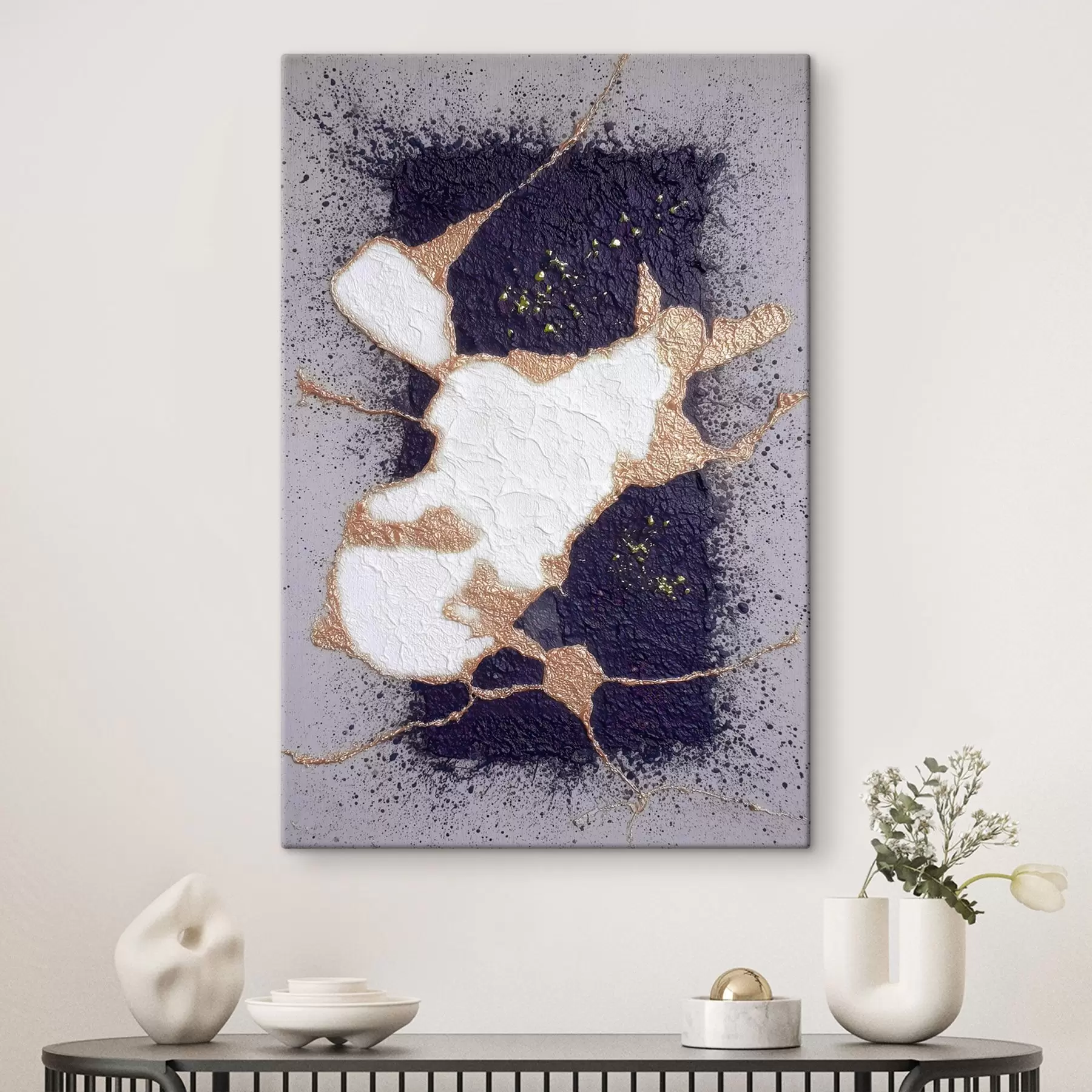 Pilt Lilla ja beeži toonides abstraktne muster ruumilise tekstuuriefektiga s46952