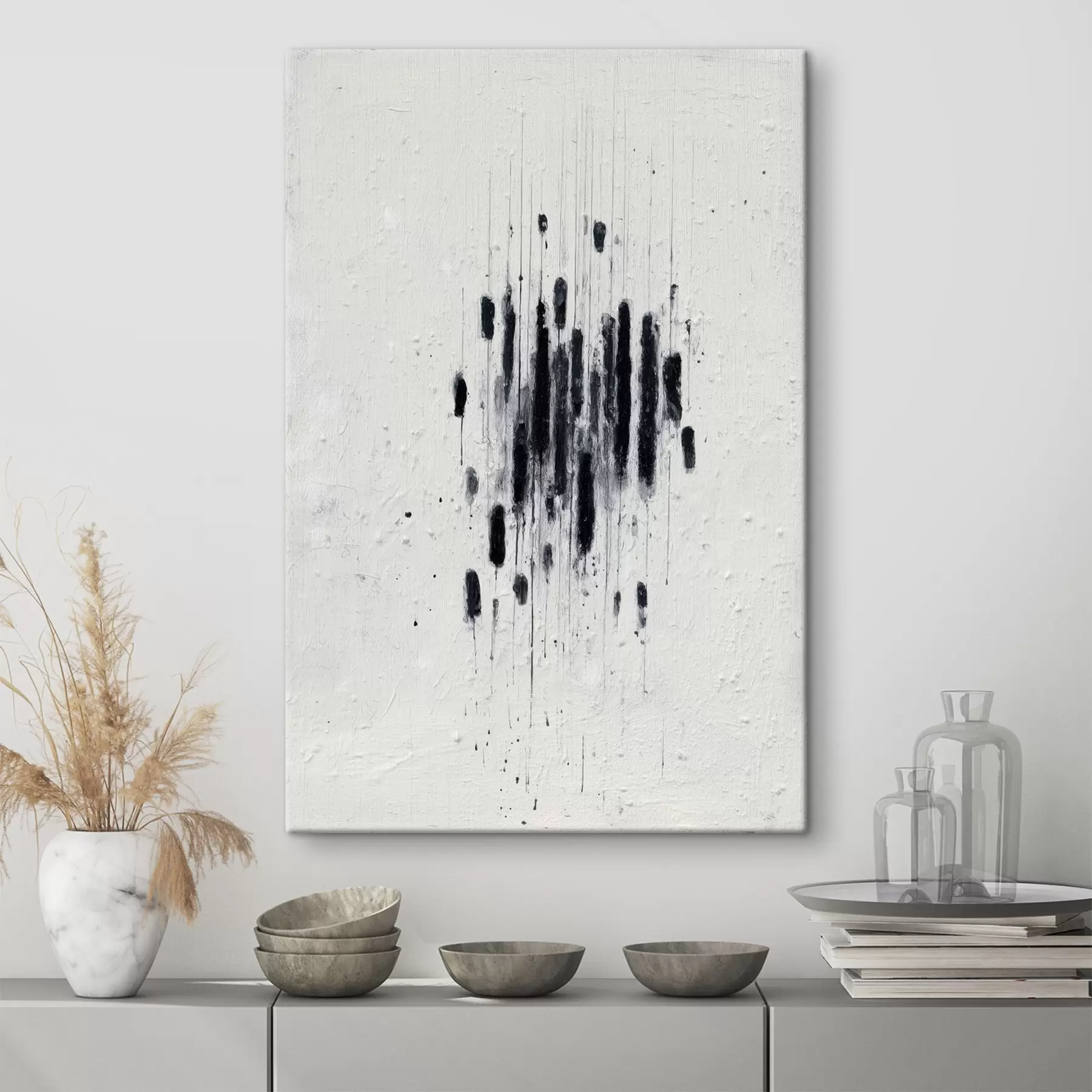 Fototapeedid Minimalistlik kunst, millel on väljendusrikas pintslitõmbed ja hägused servad kaasaegses maalikunstistiilis. s46957