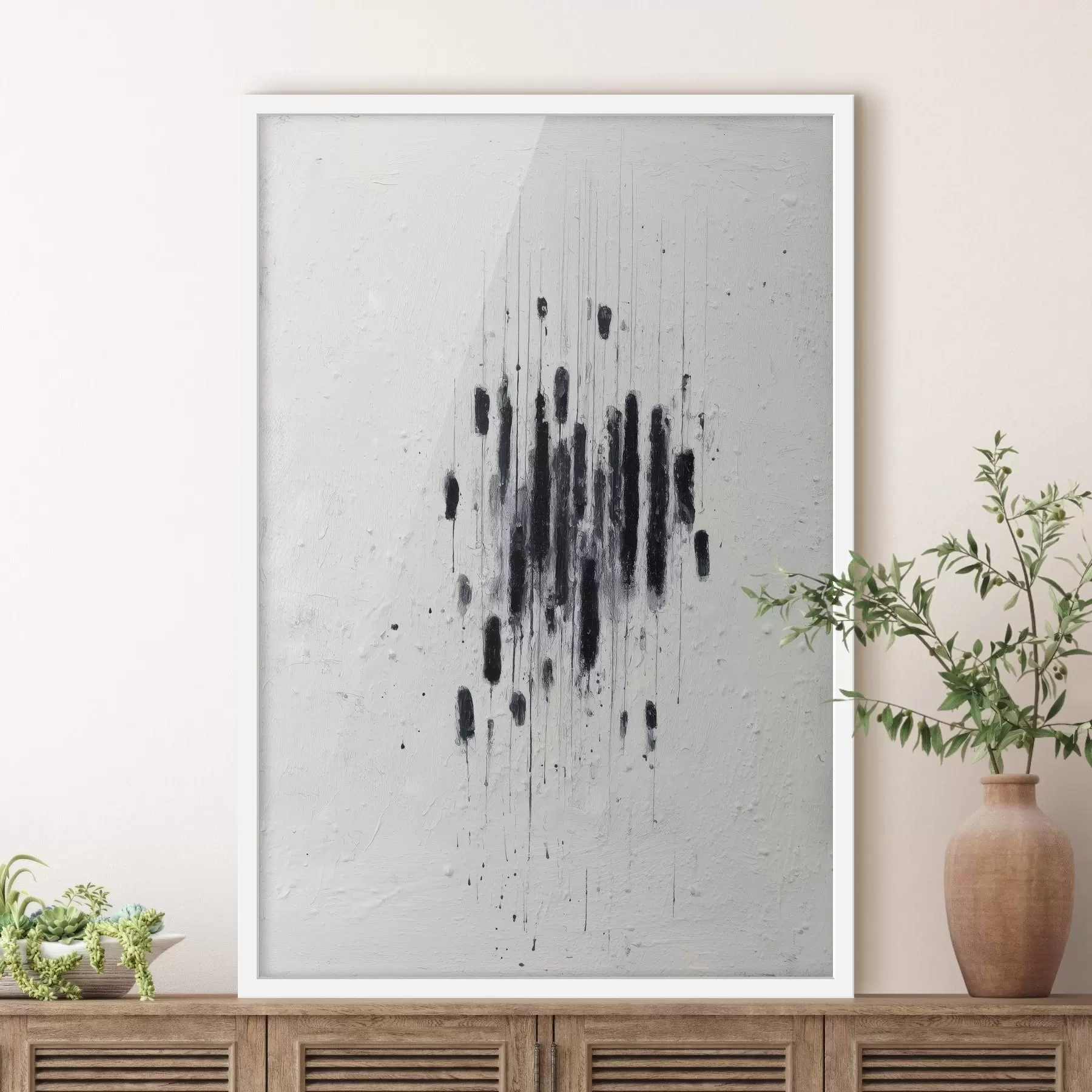 Pilt Minimalistlik kunst, millel on väljendusrikas pintslitõmbed ja hägused servad kaasaegses maalikunstistiilis. f46957