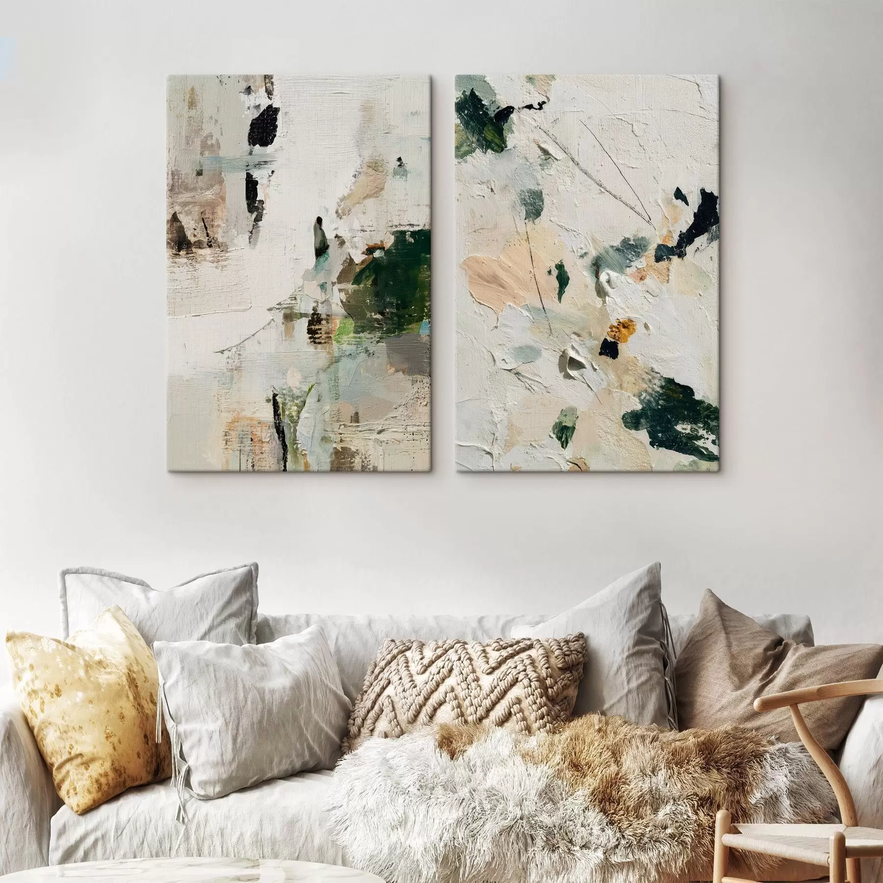 Pilt Väljendusrikas diptühhon looduslikus värvipalettis m01099