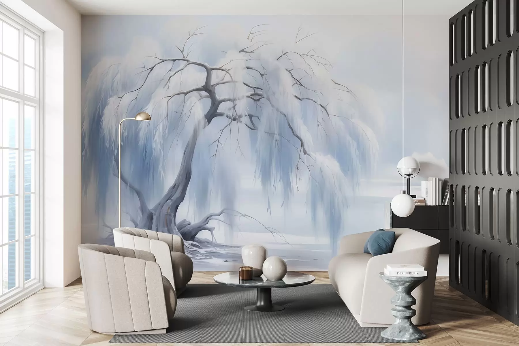 Fototapeedid Lopsakas värvitud puu w05179