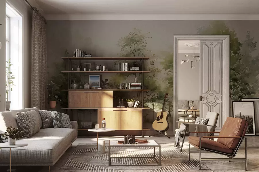 Fototapeedid Akvarell lehtpuumets w05180