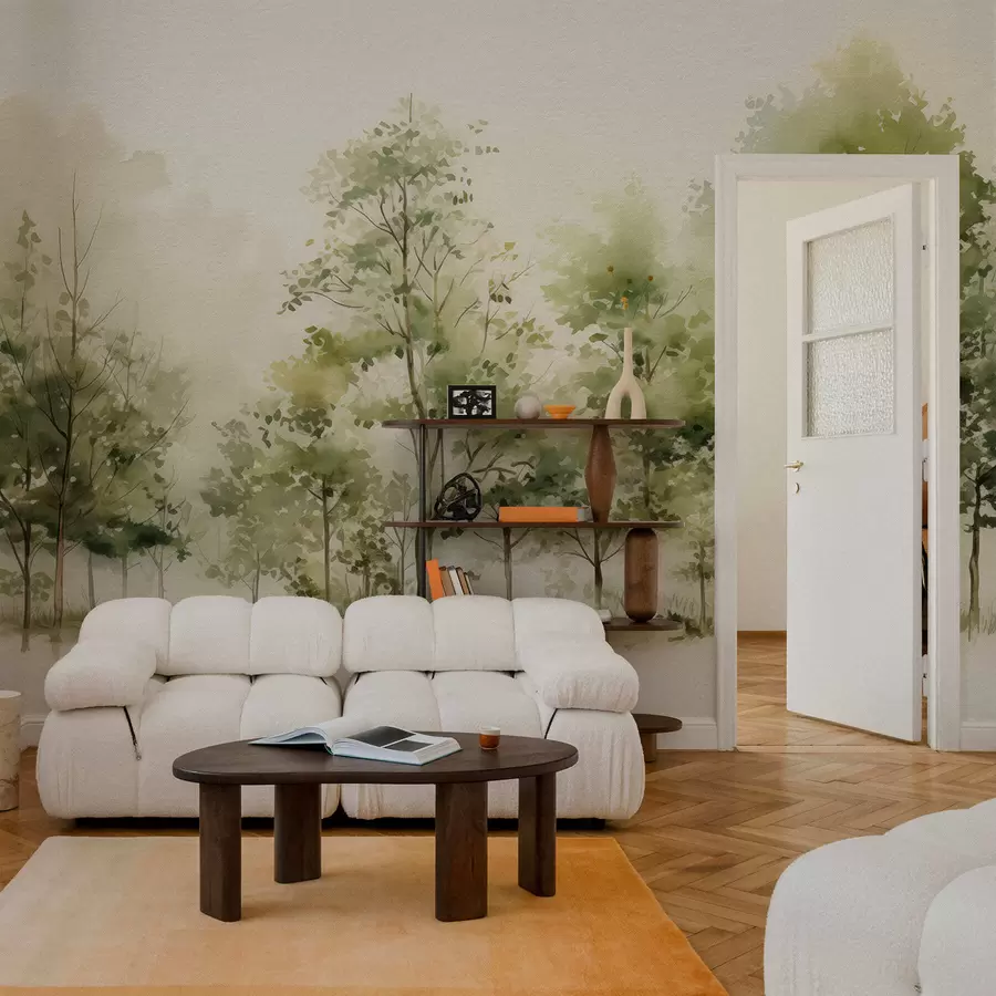 Fototapeedid Akvarell lehtpuumets w05180