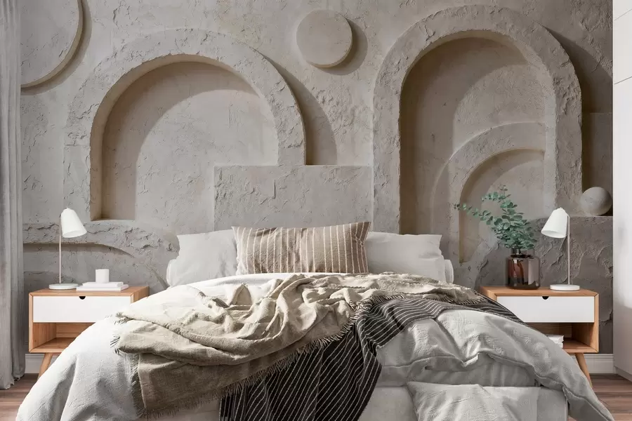 Fototapeedid Betoonist valmistatud ruumiline geomeetria w05186