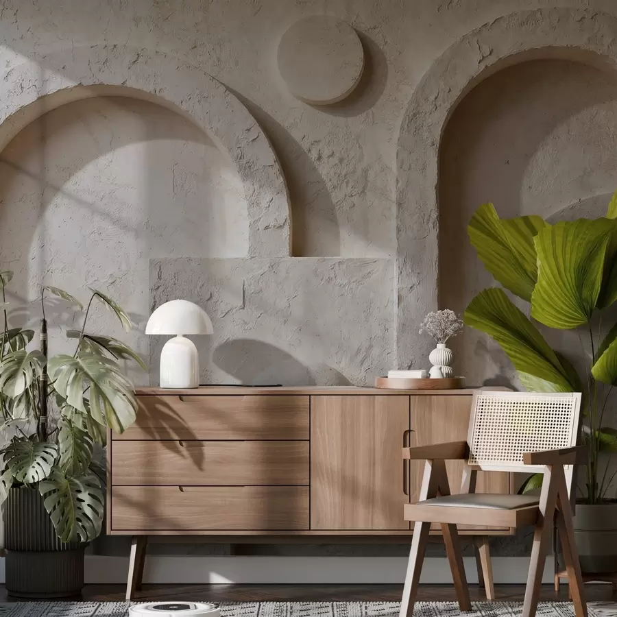 Fototapeedid Betoonist valmistatud ruumiline geomeetria w05186