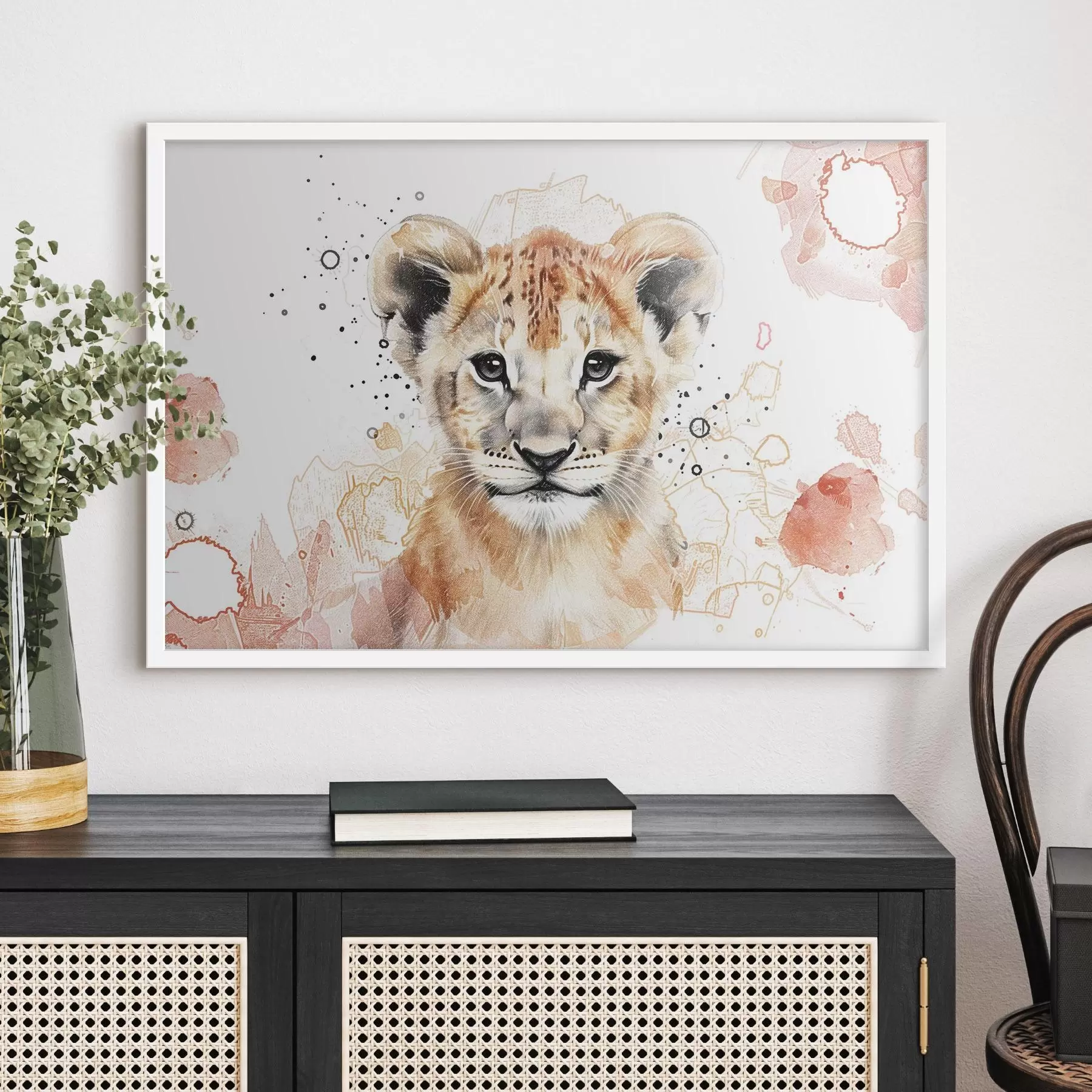 Fototapeedid Akvarell lõvikutsikas, pliiatsiefekt f47742