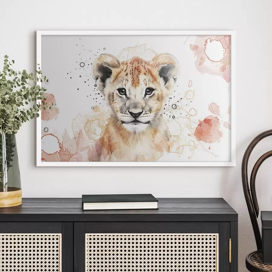 Fototapeedid Akvarell lõvikutsikas, pliiatsiefekt f47742