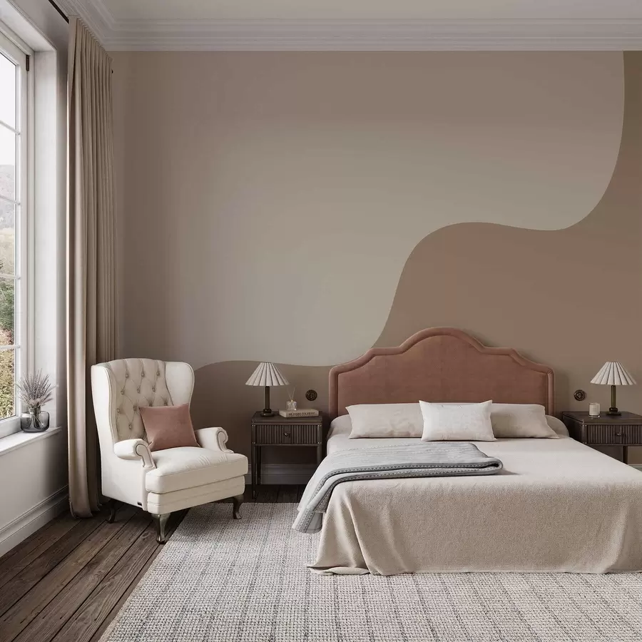 Fototapeedid Siledad abstraktsed kujundid helebeežides ja pruunides toonides w05097v2