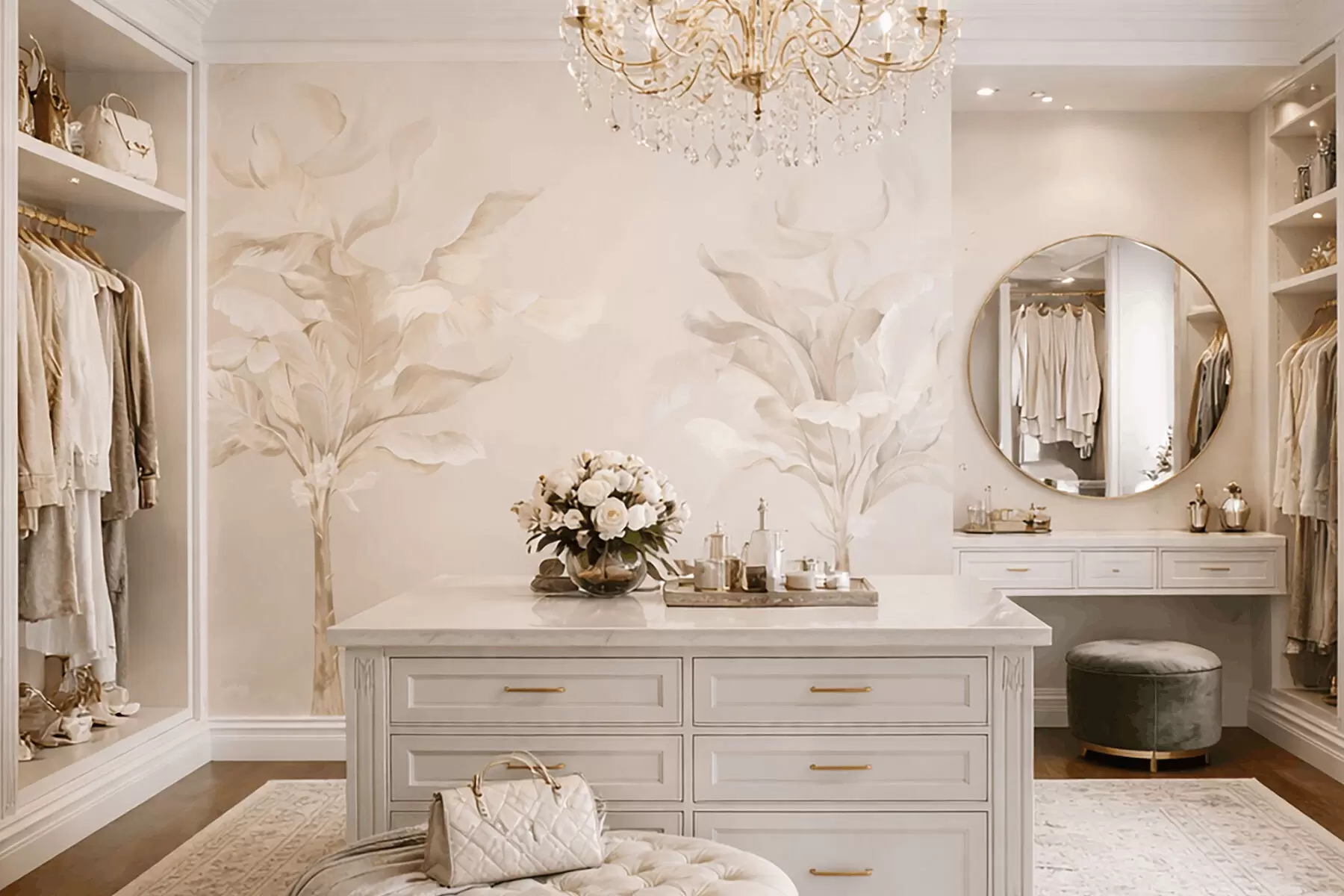 Fototapeedid Õhulised dekoratiivtaimed soojades kreemikates toonides w05126