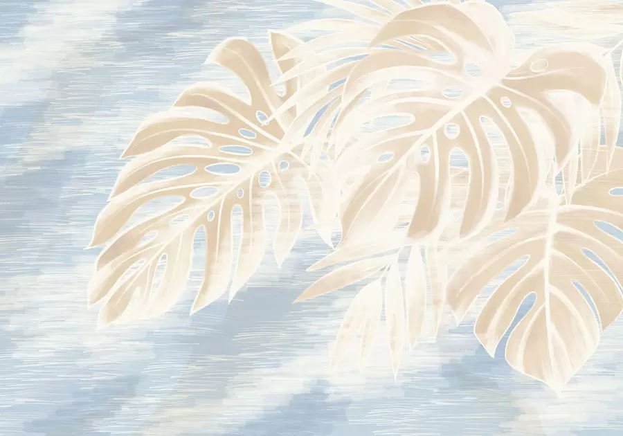 Fototapeedid Abstraktsed lehed soojades beežides toonides heledal taustal w05130