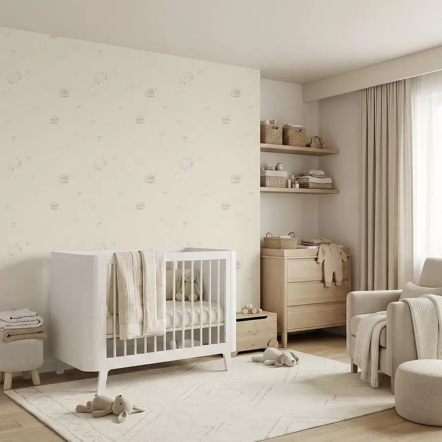 Fototapeedid Armas muster lamba ja väikeste südametega a01109