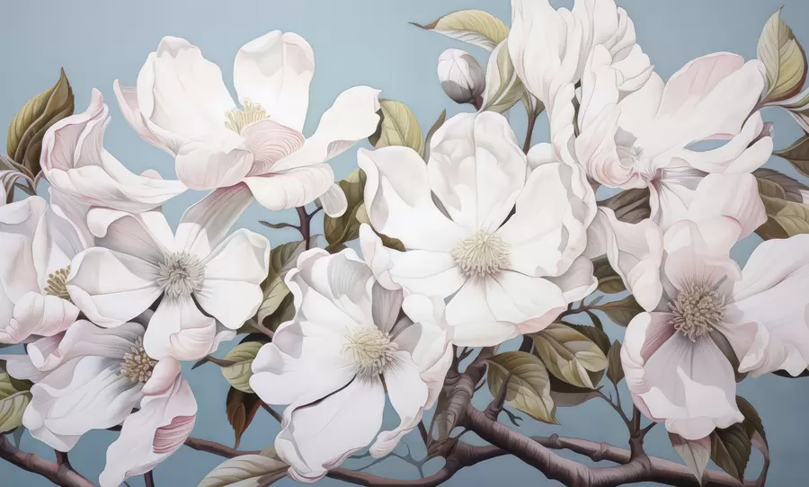 Fototapeedid Lopsakad lilled puuoksal w05178