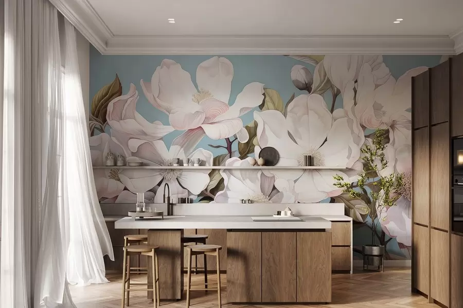 Fototapeedid Lopsakad lilled puuoksal w05178