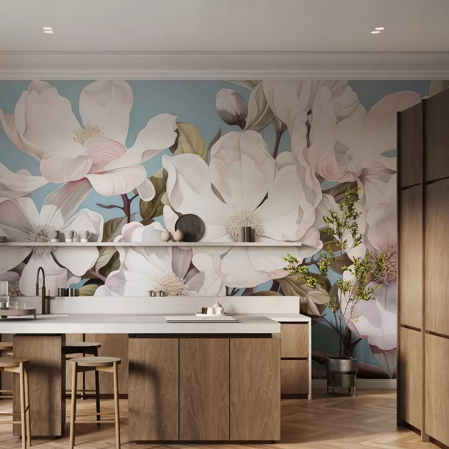 Fototapeedid Lopsakad lilled puuoksal w05178