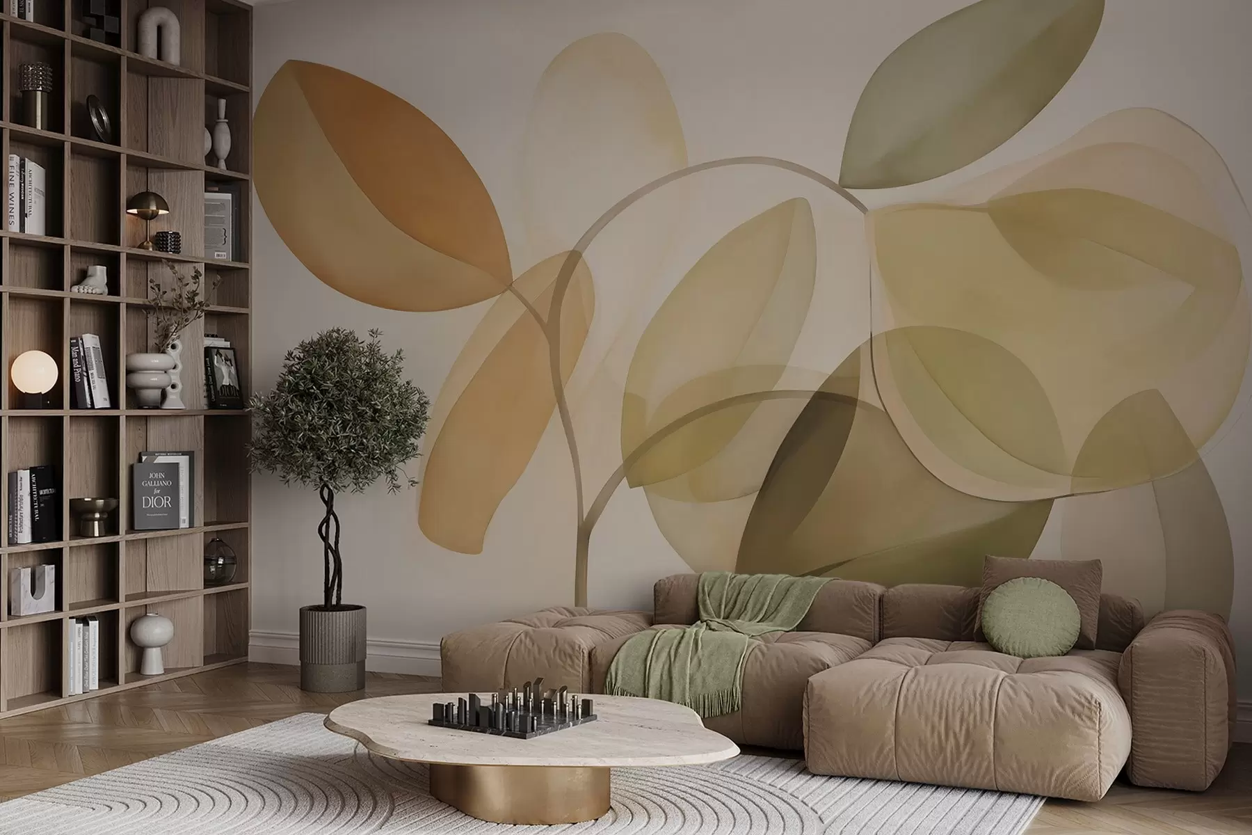 Fototapeedid Abstraktsed lehed maalimise imitatsioon w05208