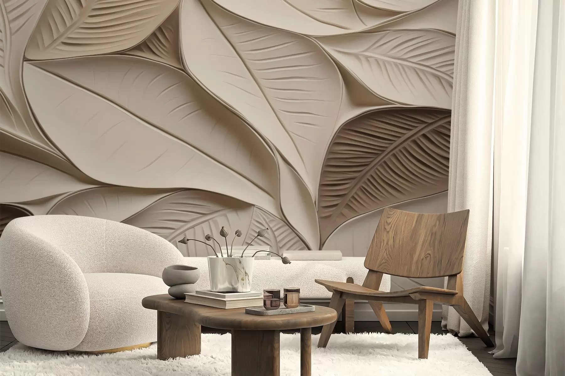 Fototapeedid Abstraktsed lehed veenidega w05209