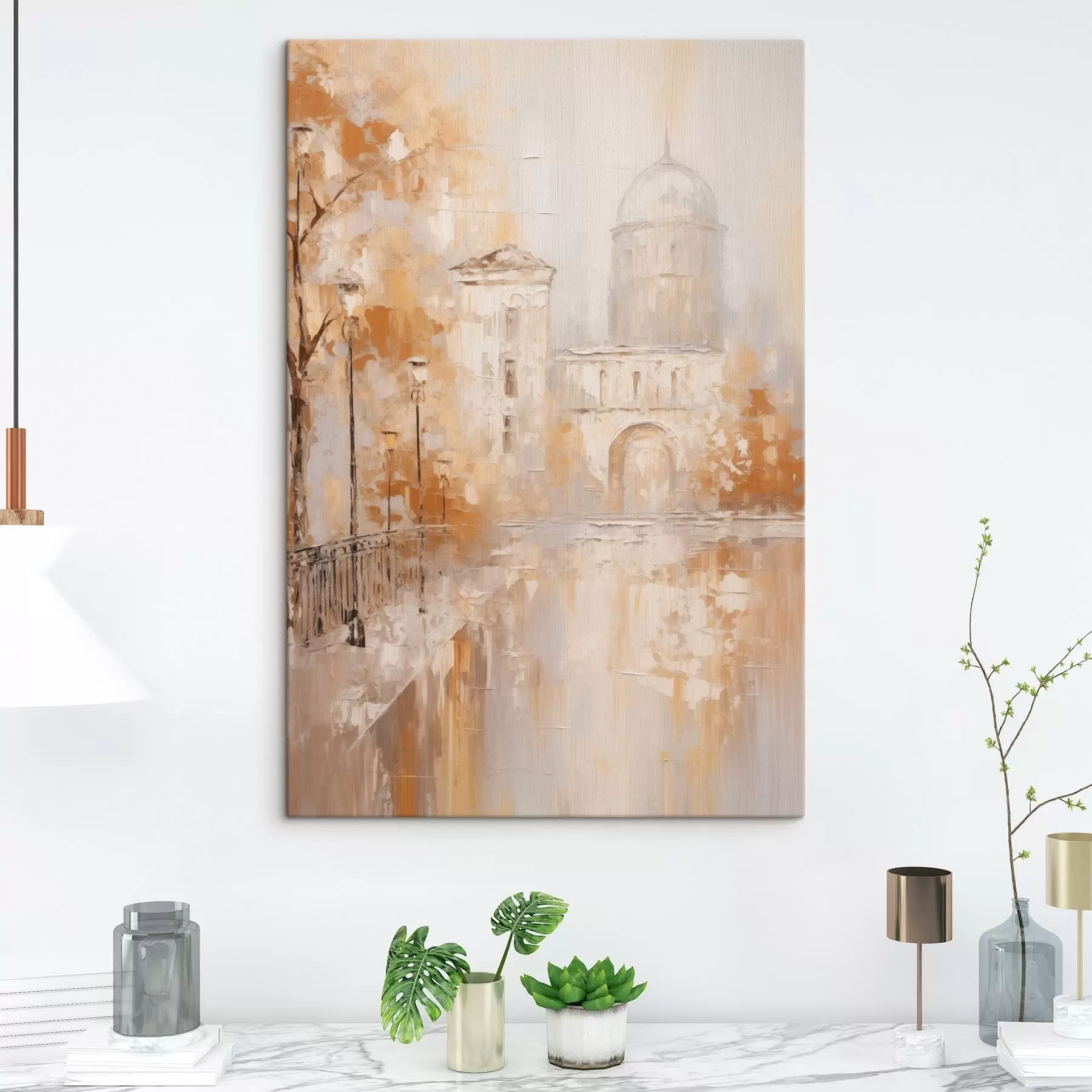 Pilt Linnavaade soojades toonides kaarega s47303