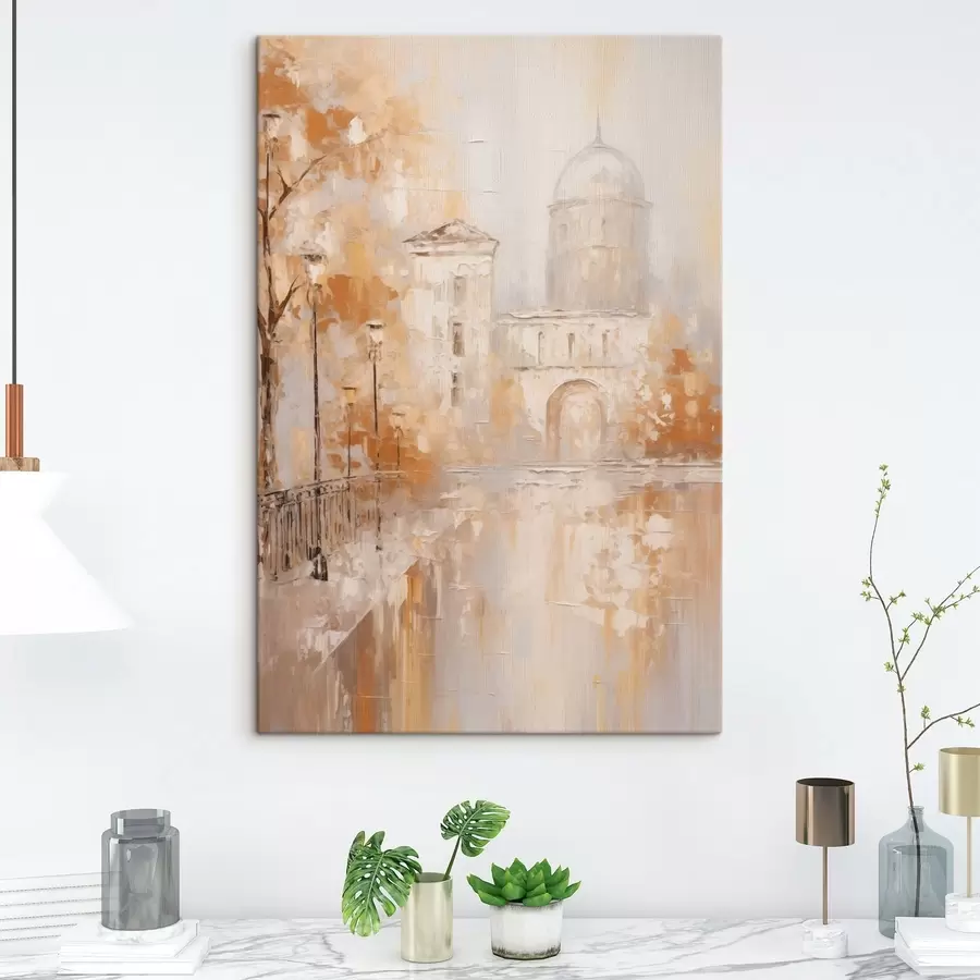 Pilt Linnavaade soojades toonides kaarega s47303